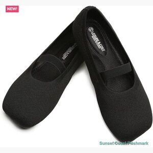 Wide Toe Box Knit Mary Jane Flats Comfort Casual Slip-On Shoes